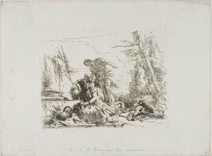 امرأة تحمل ذراعيها في سلاسل وأربع شخصيات أخرى ، من كابريتشي بواسطة Giambattista Tiepolo