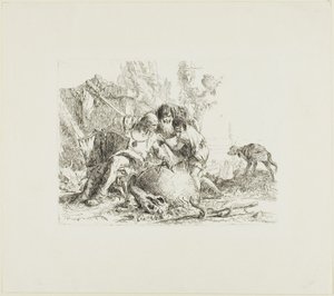 سحرة وطفل من شرزي بواسطة Giambattista Tiepolo