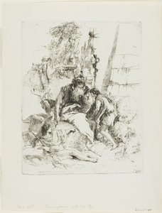 اثنان من السحرة مع اثنين من الأولاد ، من شيرزي بواسطة Giambattista Tiepolo