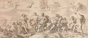 اكتشف باخوس ورفاقه أريادن في جزيرة ناكسوس ، بعد ريني ، 165 ... ، 1650-80. بواسطة جيان باتيستا بولونيني