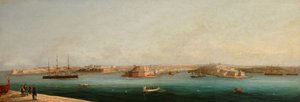 الميناء الكبير وثلاث مدن من رصيف فاليتا ، 1869