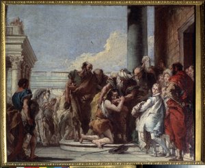 عودة الابن الضال (عودة الابن الضال). لوحة لجياندومينيكو تيبولو (1727-1804). زيت على قماش ، 49 × 59 سم