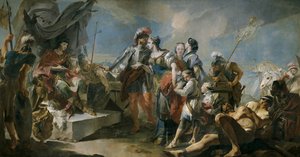 الملكة زنوبيا قبل الإمبراطور أوريليان ، 1717 بواسطة جيوفاني دومينيكو تيبولو