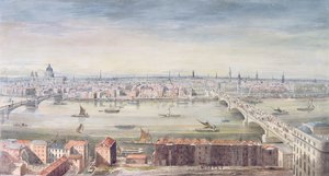 منظر لندن من سانت بول إلى البيت المخصص ، 1837 (مرحاض على ورق) بواسطة جدعون ييتس