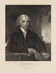 James Madison, Fourth President of the United States, c.1828 (litho) بواسطة جيلبرت (بعد) ستيوارت