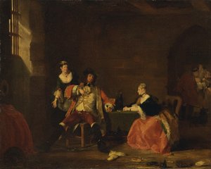 الكابتن ماشيث فوق بولي ولوسي في "أوبرا الشحاذ"، 1826 بواسطة جيلبرت ستيوارت نيوتن