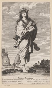 عرافة إريثرا ، مع مريم والطفل في الخلفية Sibille Eristréé (العنوان على الكائن) العرافات (عنوان المسلسل) ليه Sibylles (عنوان المسلسل)