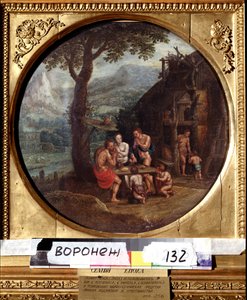 عائلة اينوك (او هينوخ او اينوك او هينوك). عائلة اينوك. رسم جيليس موستارت (1534-1598). الفن الهولندي ، السلوكيات. زيت على قماش. متحف إيفان كرامسكوي (أو كرامسكوي) للفنون الجميلة في فورونيج (فورونيج) ، روسيا.