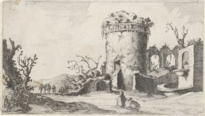 النافورة في حالة خراب ببرج دائري Twelve Landscapes (عنوان السلسلة)