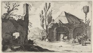 طريق ترابي في الخراب ونزل Twelve Landscapes (عنوان السلسلة) بواسطة جيليس فان شيندل (الأول)