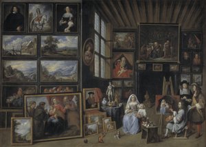معرض صور مع فنان يرسم امرأة وفتاة. رمزية فن الرسم بواسطة جيليس فان تيلبورج