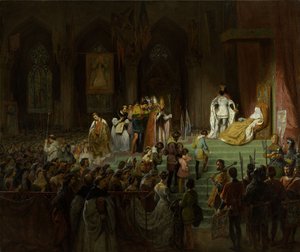تتويج الموتى إينيس دي كاسترو في كاتدرائية كويمبرا ، 1827-1828. بواسطة جيلو سانت إيفري