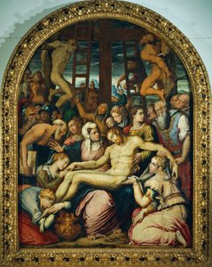 الرثاء على المسيح الميت المخلوع من الصليب ، بواسطة جورجيو فاساري (1511-1574) ، زيت على لوح ، 295 × 222 سم. بواسطة جورجيو فاساري