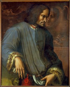 Laurent de Medici (1449 - 1492) (Laurent the Magnifico: Lorenzo the Magnificent). لوحة لجورجيو فاساري (1511 - 1574). متحف أوفيزي. فلورنسا. بواسطة جورجيو فاساري