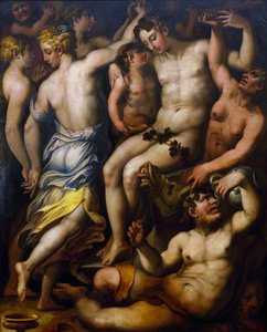 انتصار باخوس على مستوى فاساري ، جورجيو (1511-1574). زيت على خشب ، نهاية ستينيات القرن السادس عشر ، متحف الدولة أ.راديشيف للفنون ، ساراتوف بواسطة جورجيو فاساري