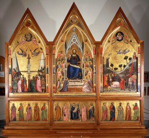 Stefaneschi Triptych ، أمامي ، حوالي 1320 ، بواسطة Giotto (1267-1337) ، تمبرا على لوح ، لوحة مركزية 178x89 سم بواسطة جيوتو (سي 1266 1337)