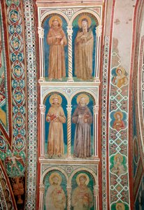 Representation of the Saints Francois of Assisi, St. Claire, St. Benedict and St. Anthony of Padua (Fresco بواسطة جيوتو (سي 1266 1337)