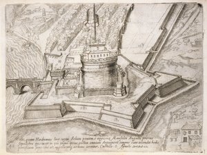 مقبرة هادريان ، من "Cosmo Medici Duci florentinor" ، نُشر عام 1569