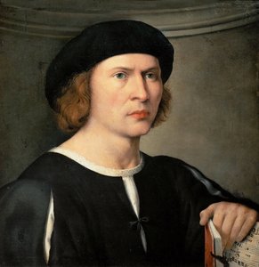 صورة لموسيقي ، لو بوردينوني (جيوفاني أنطونيو دي ساكشيس أو ليسينيو) (1483-1539). زيت على قماش ، حوالي 1515-1520. الأبعاد: ٥٣ × ٥٢ سم. متحف تاريخ الفن ، فيين
