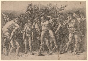 Bacchanal مع Silenus. بواسطة جيوفاني أنطونيو دا بريشيا