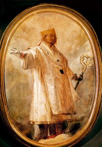 San Carlo Borromeo in gloria Representation of Charles Borromee (1538-1584) Italian prelat in glory. Painting by Giovan (Giovanni) Battista Crespi dit Il Cerano (circa 1575-1632) Milan, Cathedral of the Duomo, sacristy north