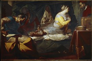 Quadroni de san Carlo: episode of the life of Saint Charles Borromee (1538-1584): the miracle of Aurelia degli Angeli (Quadroni of St Charles: life and miracles of St Charles Borromeo: miracle of Aurelia degli Angeli) Painting by Cerano (Giovan Battista Cr