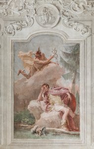 Palazzina (مبنى صغير) ، الغرفة الثالثة أو غرفة Aeneid: "Aeneas يحلم بعطارد الذي يأمره بالمغادرة" بواسطة جيوفاني باتيستا تيبولو