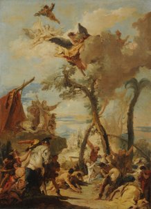 العبرانيون يجمعون المن في الصحراء، حوالي عام 1740 (لوحة زيتية على قماش)