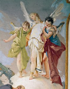Abraham and angels, by Giovanni Battista Tiepolo (1696-1770), fresco, Detail, Patriarchal Palace, Guest Hall, Udine بواسطة جيوفاني باتيستا تيبولو