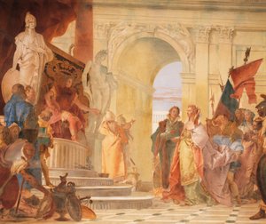 Magnanimity of Scipio, detail from Glories of Scipio Africanus and Alexander the Great بواسطة جيوفاني باتيستا تيبولو