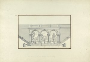 إعادة بناء المسرح الثاني في Laodicea ، c.1750 (قلم وحبر وغسل على الجرافيت على ورق مدبب) بواسطة جيوفاني باتيستا بورا