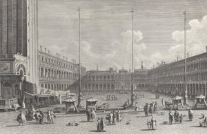 منظر لساحة سان ماركو ، مع كنيسة سان جيمينيانو في النهاية ، وأشكال و ... ، 1763.