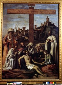 "" ترسب "" نقش "" INRI "" على الصليب. لوحة لجيوفاني باتيستا سيما دا كونيجليانو (حوالي 1459-1517) قاتمة من القرن السادس عشر 199x148 سم متحف بوشكين ، موسكو بواسطة جيوفاني باتيستا سيما دا كونجليانو
