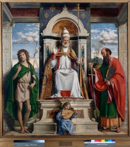 St. Peter Enthroned with St. John the Baptist and St. Paul بواسطة جيوفاني باتيستا سيما دا كونجليانو