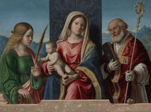 العذراء والطفل مع القديسين كاترين ونيكولاس ، 1510-1717 بواسطة جيوفاني باتيستا سيما دا كونجليانو