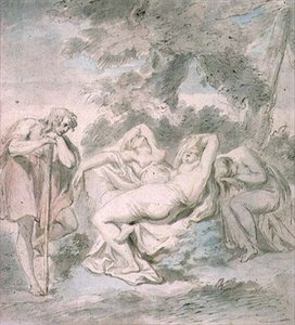 Cimon و Iphigenia: مع امرأتين في المناظر الطبيعية بواسطة جيوفاني باتيستا سيبرياني
