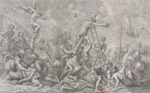 الصلب ، مع إنزال الصليب في المركز ، والجنود في جميع أنحاء ، و ... ، 1762. بواسطة جيوفاني باتيستا سيبرياني