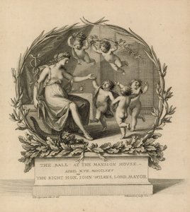 تذكرة إلى The Ball at the Mansion House ، لندن ، 17 أبريل 1775 بواسطة جيوفاني باتيستا سيبرياني