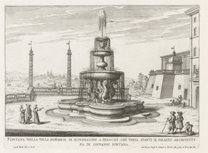 Fontein in de tuinen van de Villa Mondragone te Frascati نافورة في فيلا بورغيزي في موندراجوني في فراسكاتي (...) (العنوان على الكائن) نوافير فيلات فراسكاتي (عنوان السلسلة) فونتينين فان فراسكاتي (عنوان المسلسل) بواسطة جيوفاني باتيستا فالدا