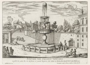 نافورة في الفاتيكان Fontana nel Palazzo Vaticano (العنوان على الكائن) Fontane di Roma (عنوان السلسلة) Fountains of Rome (عنوان السلسلة) بواسطة جيوفاني باتيستا فالدا
