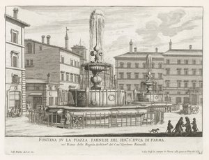 Fonteinen op Piazza Farnese في روما نافورة في ساحة فارنيز للسير.مو إس آر دوكا دي بارما (العنوان على الكائن) نوافير روما (عنوان السلسلة) فونتينين فان روما (عنوان المسلسل) بواسطة جيوفاني باتيستا فالدا