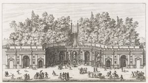 Teatro delle Acque في de tuinen van de Villa Aldobrandini te Frascati عرض وارتفاع تياترو ديل أكو العظيم لفيلا ألدوبراندينا (...) (العنوان على الكائن) نوافير فيلات فراسكاتي (عنوان السلسلة) فونتينين فان فراسكاتي (عنوان المسلسل) بواسطة جيوفاني باتيستا فالدا