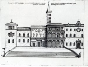 The Benediction Loggia كاتدرائية بازيليك الفاتيكان القديمة بواسطة جيوفاني باتيستا فالدا