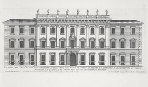 منظر لواجهة Palazzo Chigi ، روما ، صممه Matteo di Castello ، Carlo Maderno (1556-1629) و Giovanni Bernini (1598-1680) بواسطة جيوفاني باتيستا فالدا