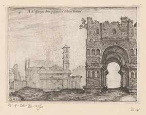 سان جورجيو في Velabro en de Boog van Janus te Rome A S.t Giorgio doux paganano j Roman Soldiers (العنوان على الكائن) Gezichten op Rome (عنوان المسلسل) بعض وجهات النظر ووجهات النظر للأماكن غير المأهولة في روما (عنوان السلسلة)
