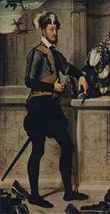 فارس مع خوذة التبادل ، 1554-1558 ، 1936 بواسطة جيوفاني باتيستا موروني