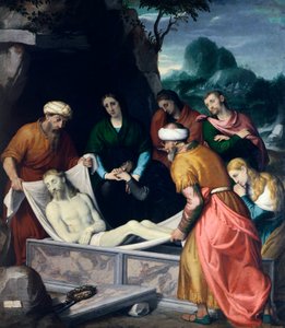 ترسب المسيح في القبر ، بواسطة جيوفاني باتيستا موروني (حوالي 1525-1578) ، زيت على قماش بواسطة جيوفاني باتيستا موروني
