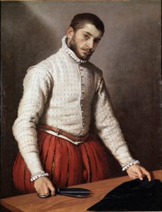 صورة شخصية للرجل أو "الخياط" لوحة رسمها جيوفان باتيستا موروني (جيوفان باتيستا ، جيوفاني باتيستا) (حوالي 1529-1578) 1570 Dim. 99،5x77 cm London ، National Gallery بواسطة جيوفاني باتيستا موروني