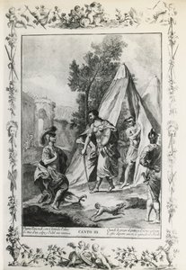 تسليم القدس ، كانتو الثالث ، رسم بياني لجيوفاني باتيستا بيازيتا (1683-1754) لقصيدة توركواتو تاسو (1544-1595) ، طبعة نُشرت في البندقية عام 1745 ، إيطاليا