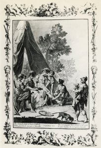 تسليم القدس ، رسم كانتو الحادي عشر لجيوفاني باتيستا بيازيتا (1683-1754) لقصيدة توركواتو تاسو (1544-1595) ، طبعة نُشرت في البندقية عام 1745 ، إيطاليا بواسطة جيوفاني باتيستا بيازيتا